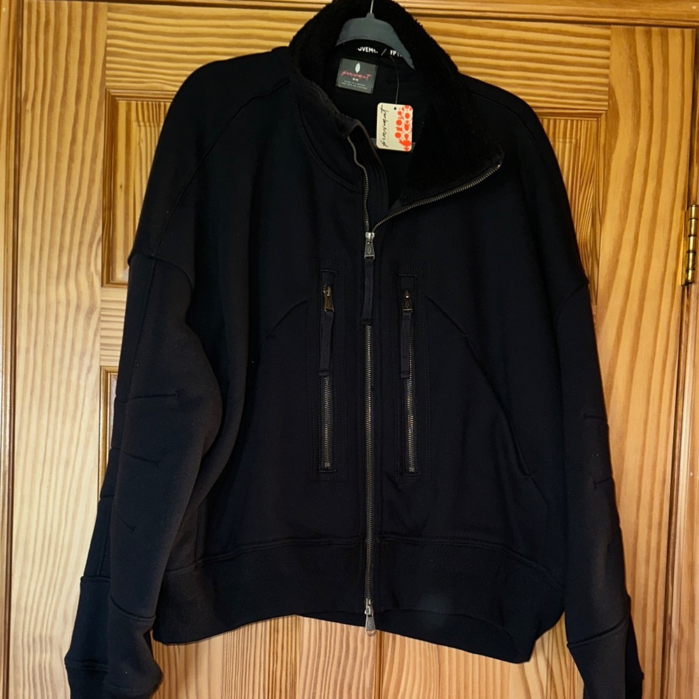 FP Movement womens Black Full-Zip A Cut Above black fleece Jacket NWT